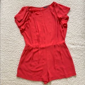 BCBG MaxAzria Hot Pink Peekaboo Romper w/ Pockets